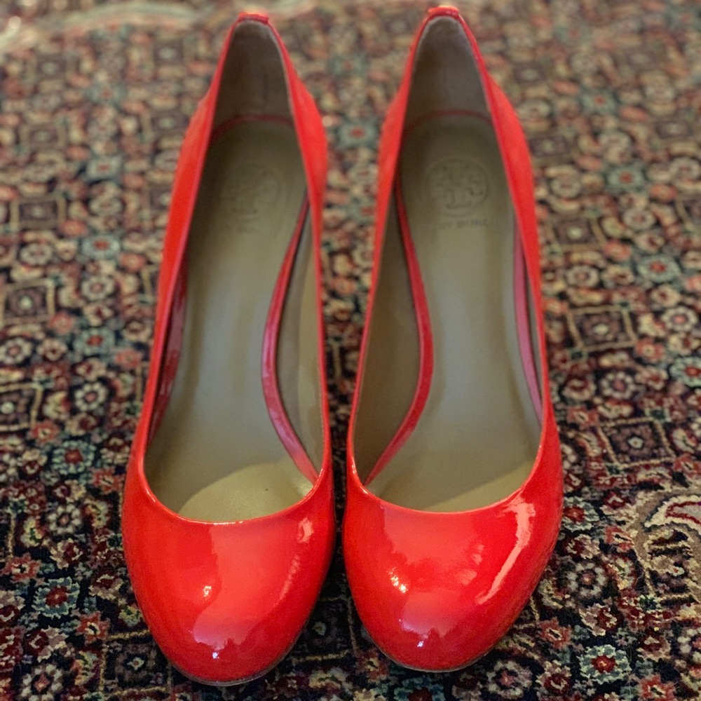 Red Tory Burch heels size 10